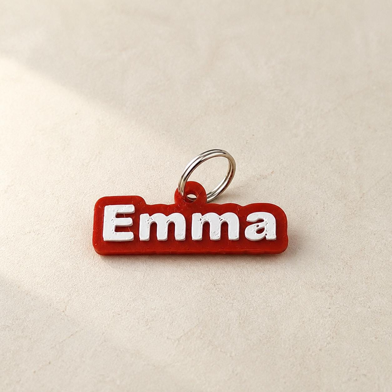 Personalised School Bag Name Tag – Colourful 3D Printed Backpack Keyring for Kids