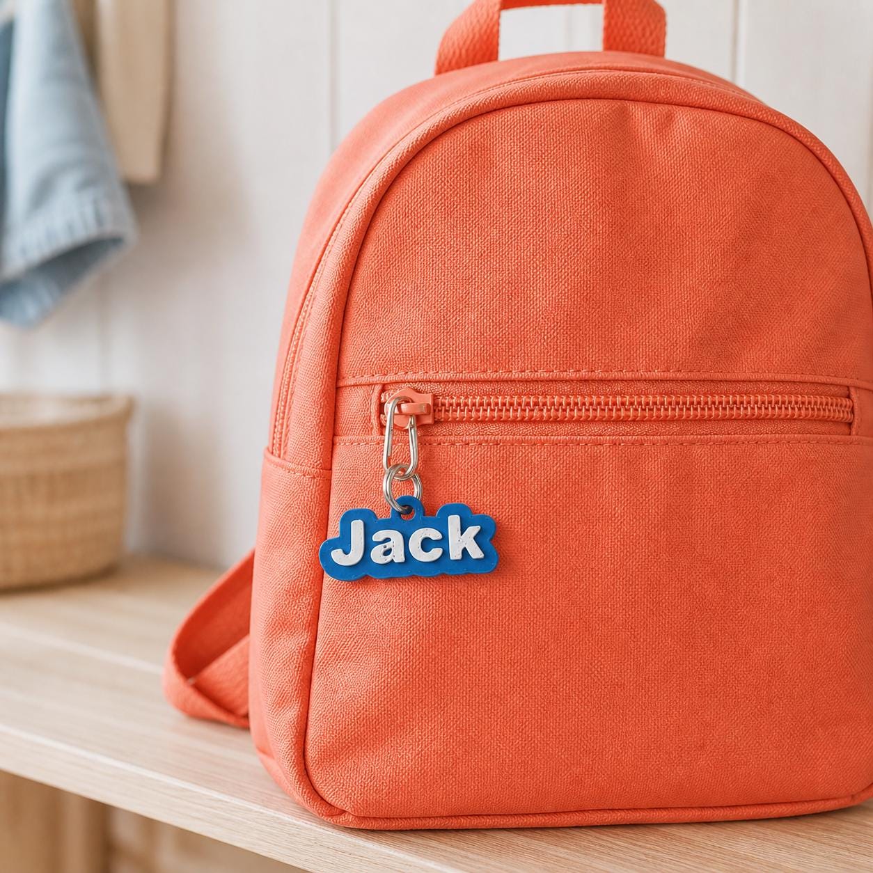 Personalised School Bag Name Tag – Colourful 3D Printed Backpack Keyring for Kids