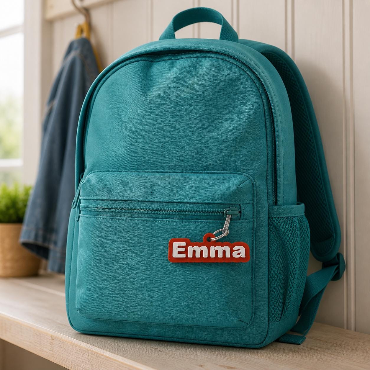 Personalised School Bag Name Tag – Colourful 3D Printed Backpack Keyring for Kids