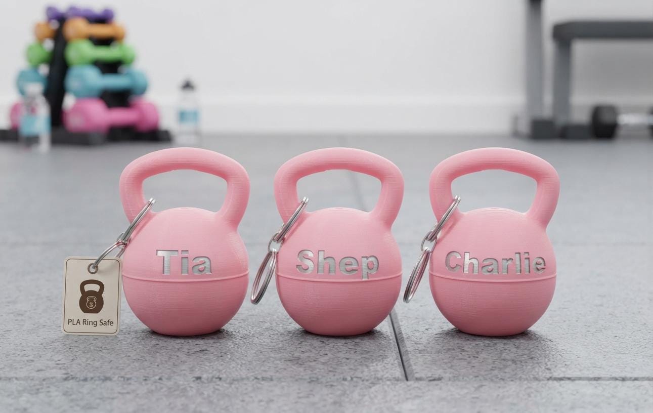 Gym Ring Holder Keyring, Custom Workout Ring Safe for Weightlifting, Personalized Fitness Gift for Women, Lifting Jewelry Protector