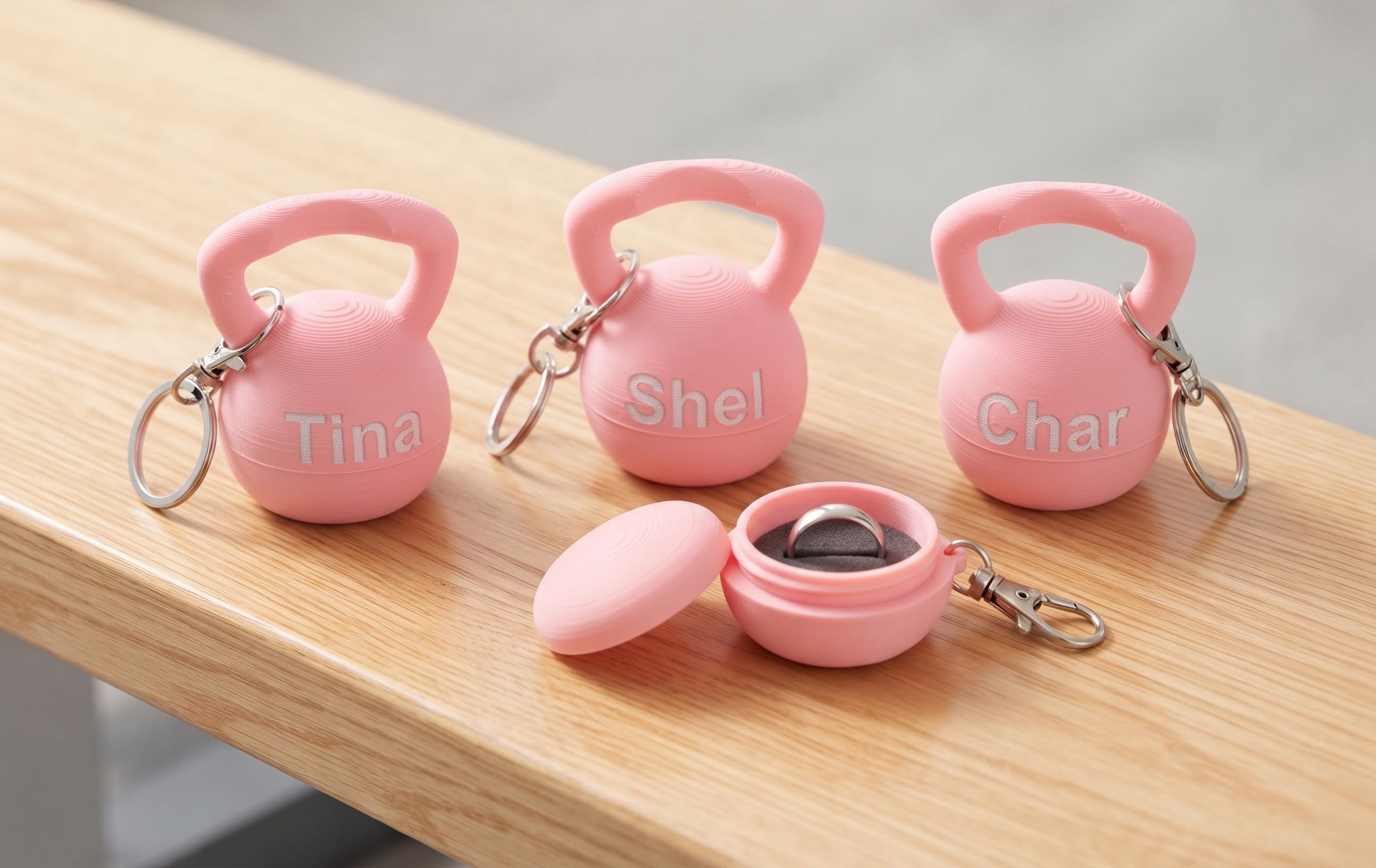 Gym Ring Holder Keyring, Custom Workout Ring Safe for Weightlifting, Personalized Fitness Gift for Women, Lifting Jewelry Protector